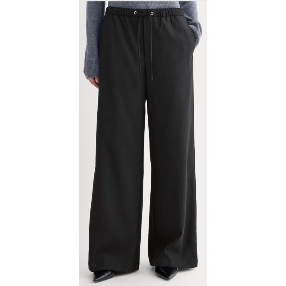 Everlane Women's Wool Blend Pull-on Trouser in Tailor‎ Twill - Black - Sz 14 - Picture 2 of 7
